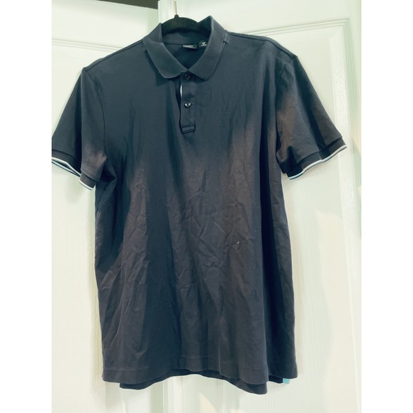 BOSS Hugo Boss Polo Shirt Mens Medium Striped Trim Classic Fit Nordstrom Exclusi - Picture 1 of 16